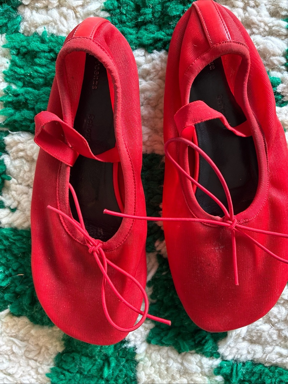 Proenza Schouler Red Mesh Mary Jane Ballet Flats size 36